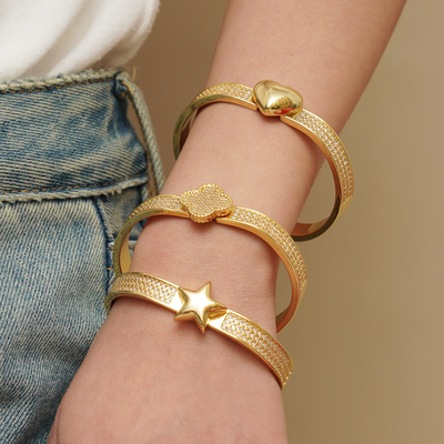 New Charm Beaded Bracelets Necklace Gold Red Waterproof Brass Gold Plated Beaded Bracelets with Charms