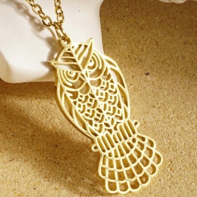 Factory Custom Stainless Steel 18K Gold Plated Hip Hop Anime Accessories Wolf Cat Heart Owl Necklace