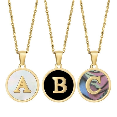 Fashion Custom Name Stainless Steel Letter Pendant Necklace Gold Plated Jewelry Initials Letters Pendant Necklace
