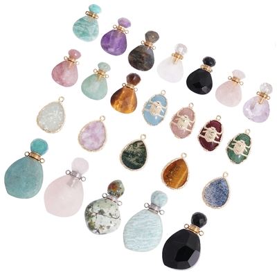 Wholesale 18K Real Gold Spider Crystal Perfume Bottle Charm Fashion Jewelry Pendants & Charms