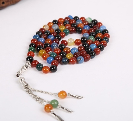 33 Natural Stone Beads Prayer Tasbih Spacer Muslim Crystal Tasbeeh For Rosary Necklace Bracelet