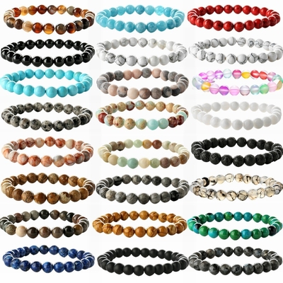 Men Custom Beaded  Agate Bracelet Healing Crystal Natural Stone Beads Bracelets