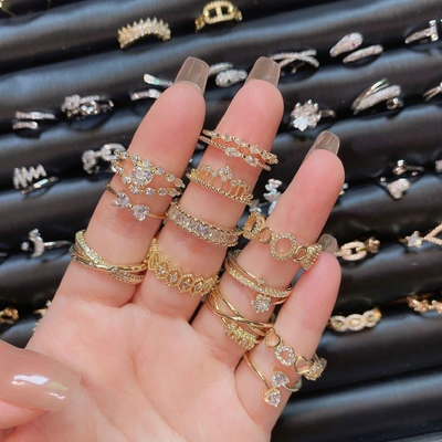 Women Luxury Wedding Rings Non Tarnish Diamond butterfly Adjustable Sknuckle Ring Set